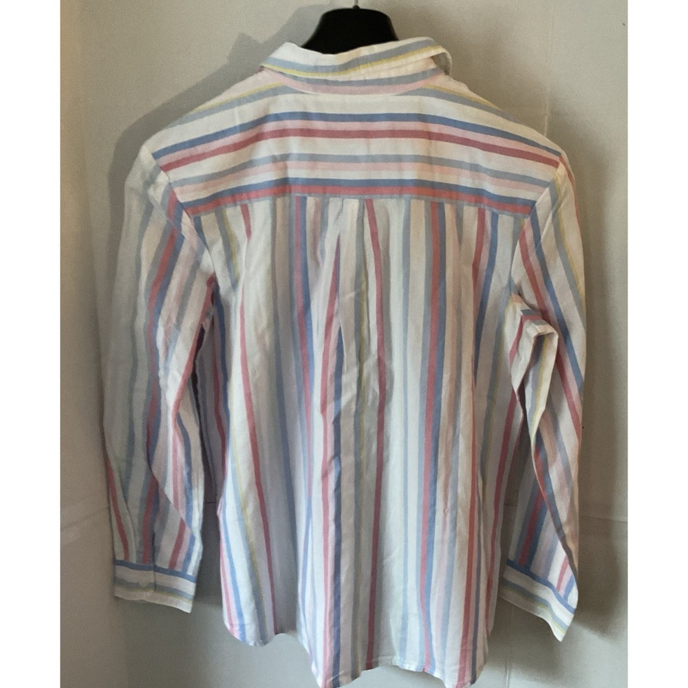 Joules Cornelia Stripe Cotton Shirt US 10 Pastel Button Down Classic Fit New - Picture 7 of 10